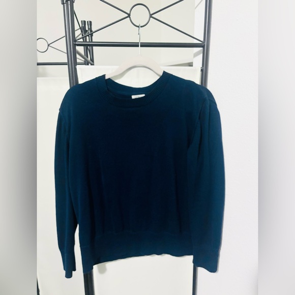 L.L. Bean Cotton Cashmere Sweater in Classic Navy - Picture 2 of 3